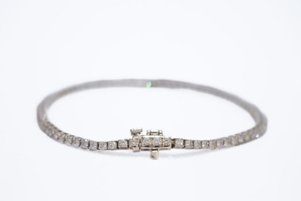 White Gold Traditional Tennis Bracelet - Image 2