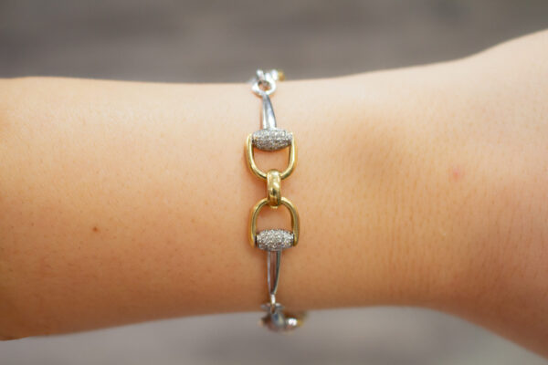 Horseshoe Two-Tone Bracelet with Diamonds - Image 2