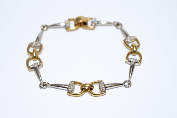 Horseshoe Two-Tone Bracelet with Diamonds